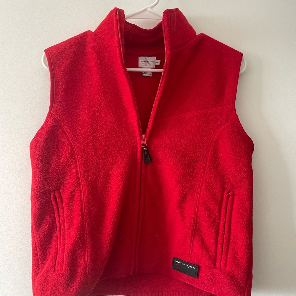 Calvin Klein Red Fleece Vest